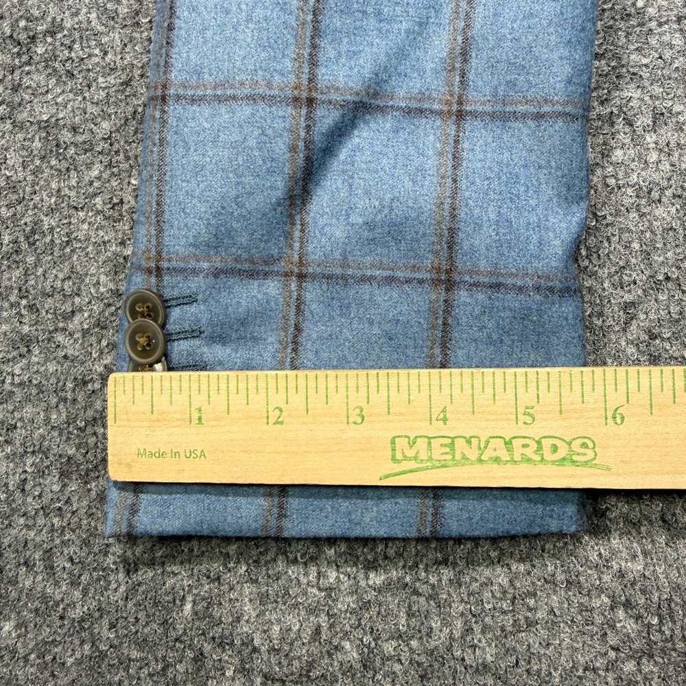 Joseph Abboud Heritage Windowpane Blazer Mens 44 Long Blue Reda Super 130s Wool - Picture 16 of 16